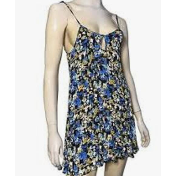 For Love and Lemons Women's Blue and Yellow Dress S - Picture 1 of 6